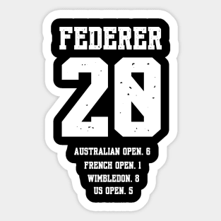 ROGER FEDERER 20 GRANDSLAM TITLES Sticker